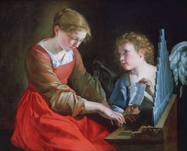 St Cecilia and an Angel', c1617-1618 and c1621-1627. Artist: Orazio Gentileschi