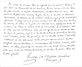 'Manuscript, Signed by Francois Guizot', c19th Century. Artist: Francois Guizot