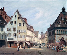 'Place Du Marche-Aux-Fruits, Colmar', 1875. Artist: Michel Hertrich