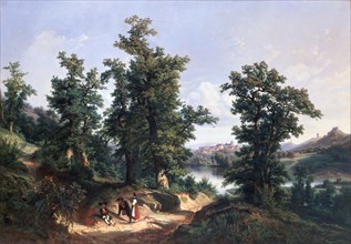 'Entrance to the Forest of Saverne', 1838. Artist: Edouard Jean Marie Hostein
