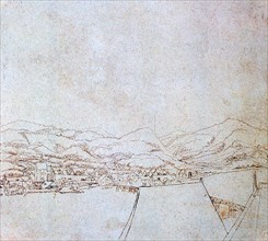 'View of Urfahr', c1510-1553. Artist: Wolf Huber