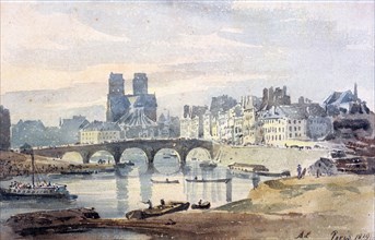 'Notre-Dame de Paris from the Ile Saint-Louis', 1819. Artist: Amelia Long