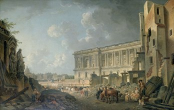 'View of the Louvre', c1743-1807. Artist: Pierre Antoine de Machy