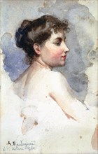 'Portrait of a Woman', c1873-1920. Artist: Giacomo Mantegazza