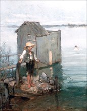 'Bathing Hut with Boy', 1868. Artist: Pal Szinyei Merse