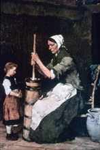 'Woman at the Churn', c1864-1900. Artist: Mihaly Munkacsy