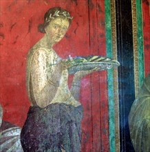 Fresco Detail, Initiate Making an Offering, 1st Century BC. Creator: Unknown.