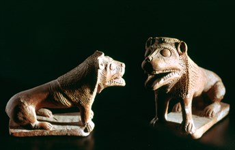 Lions, from Kerkouane, Tunisia, 3rd century BC. Artist: Unknown