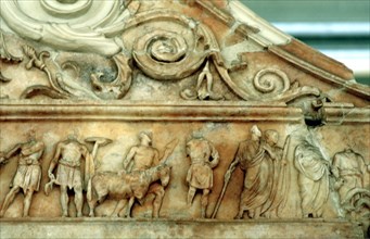 Sacrifice scene from the Ara Pacis, Rome, 9 BC. Artist: Unknown
