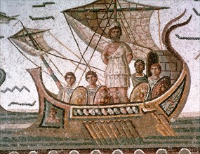 Ulysses and the sirens, Roman mosaic, 3rd century AD. Artist: Unknown