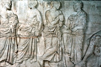 Officials, frieze from the Parthenon, 438-432 BC. Artist: Unknown