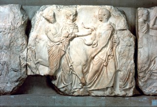 Heifers led to sacrifice, from the south frieze of the Parthenon, 447-432 BC. Artist: Unknown