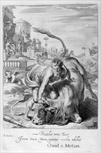Achelous in the shape of a bull is vanquished by Hercules, 1655. Creator: Unknown.