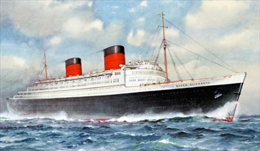 RMS 'Queen Elizabeth', Cunard ocean liner, 20th century. Artist: Unknown