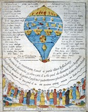 Song on the aerostatic sphere, 18th century. Artist: Unknown