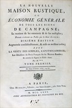 Title page to La Nouvelle Maison Rustique, ou Economie Générale, 1775. Artist: Unknown