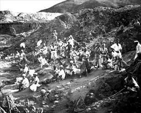 Opencast mine, Korea, 1900. Artist: Unknown