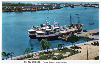 Saigon harbour, French Indochina (Vietnam), 20th century. Artist: Unknown