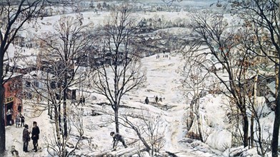 'Street Scene in Winter', 1919-1920. Artist: Isaak Brodsky