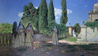 'The Nuns Garden', c1870-1938. Artist: Enrico Tarenghi