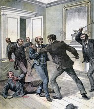 Attack in the office of the Prefecture of the Seine, Paris, 1892. Artist: Henri Meyer