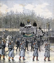 Funeral of the emperor of Brazil, 1891. Artist: Henri Meyer