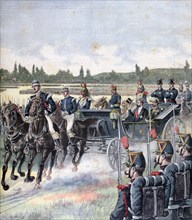 Arrival of the president of the republic, military review, 14th July 1891.  Artist: Henri Meyer