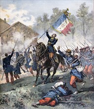 Death of Colonel Malleville, Battle of Solferino, 24th June 1859, (1891). Artist: Henri Meyer