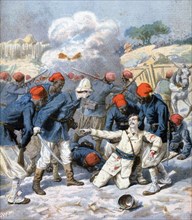 Death of Lieutenant Lecerf, Battle of Napa, Nigeria, 1894. Artist: Frederic Lix