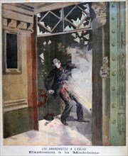 Death of the anarchist Jean Pauwels in the Church of la Madeleine, Paris, 1894. Artist: Unknown