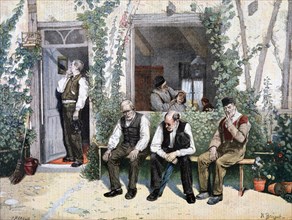 'At the Barber's', 1895. Artist: F Meaulle