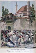 An attack on a mosque by Armenians, 1895. Artist: Henri Meyer