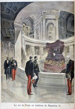 The King of Siam at the tomb of Napoleon I, Paris, 1897. Creator: Henri Meyer.