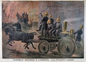English firemen going to an emergency, 1897. Artist: Henri Meyer
