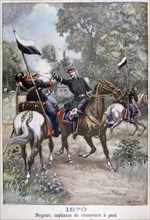 Captain of the chasseurs, The Franco-German War, 1870, (1899). Artist: Unknown