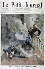 Lieutenant Kock, a victim of his duty, 1899. Artist: F Meaulle