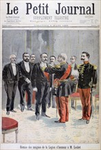 Being awarded with the medal of the Legion of Honour by Emile Loubet, Paris, 1899. Artist: F Meaulle