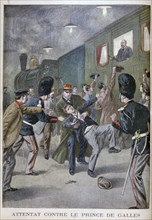 Attempted attack on Edward, Prince of Wales in Brussels, 1900. Artist: Unknown