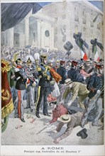 Panic at King Humbert's funeral, Rome, 1900. Artist: Unknown