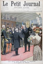 The visit of the king of Sweden to Paris, 1900.  Artist: Eugene Damblans