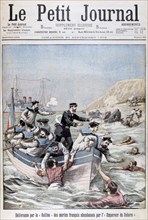The French Linois Class cruiser 'Galilee' saving french sailors, 1903. Artist: Unknown