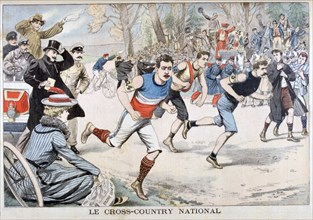 Running, The National Cross Country, Paris, 1903. Artist: Unknown