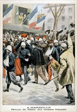 At Marseille, The return of wounded French soldiers from China, 1901. Artist: Unknown