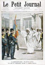 Moroccan Embassy, The chief ambassador saluting the French flag, 1901. Artist: Unknown
