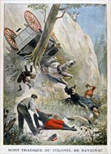 The tragic death of Colonel de Savignac, 1901. Artist: Unknown
