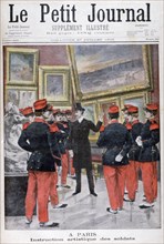 Artistic instruction of French soldiers at the Salon, Paris, 1902. Artist: Unknown