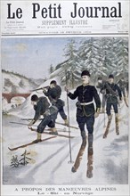 Troops on skis on alpine manoeuvres, Norway, 1902. Artist: Unknown