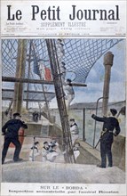Six monthly inspection by Admiral Roustan on board the 'Borda', 1902. Artist: Unknown