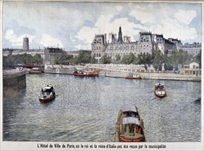 The River Seine and the Hotel de Ville, Paris, 1903. Artist: Unknown
