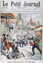 People under French protection massacred by Siamese soldiers, Siam, 1903. Artist: Unknown